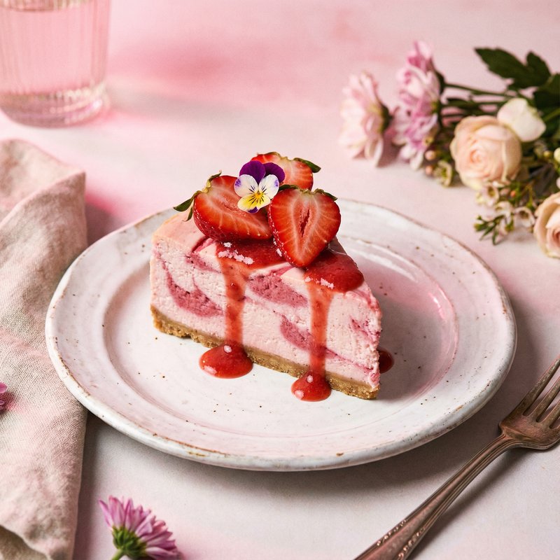 Strawberry Swirl Cheesecake